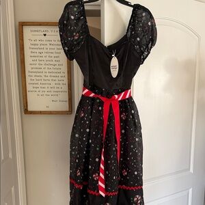 Unique Vintage Black and Red Peppermint Dress